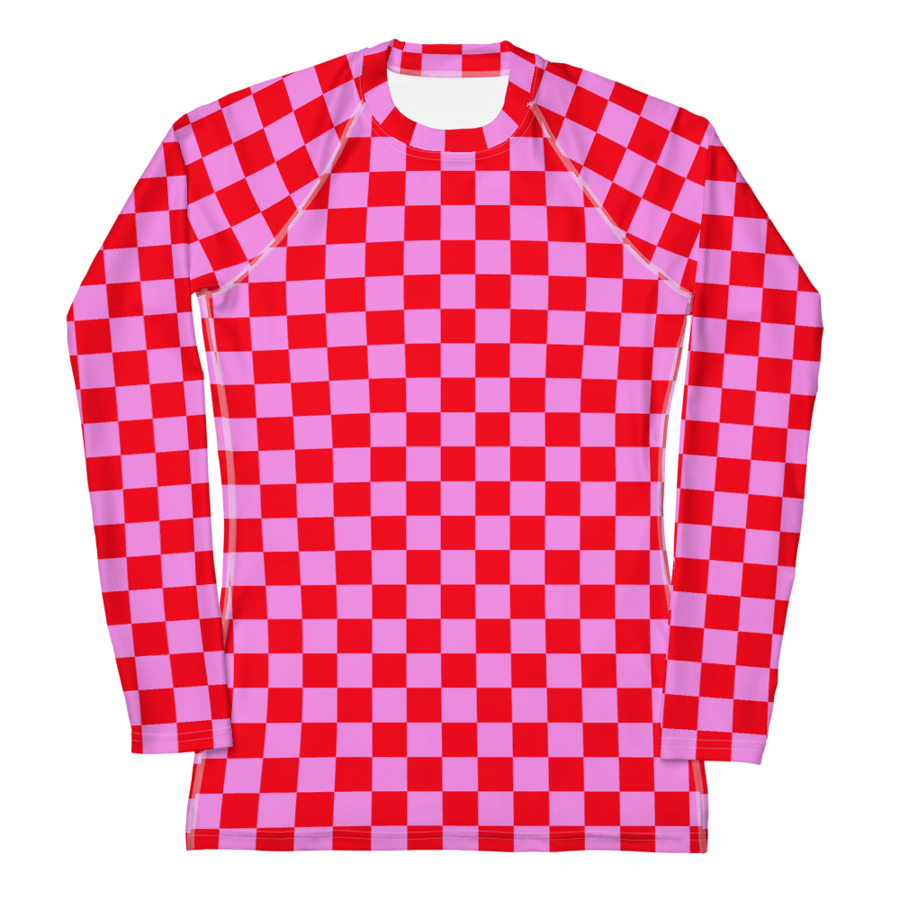 Pink Red Checker Women's Rashie