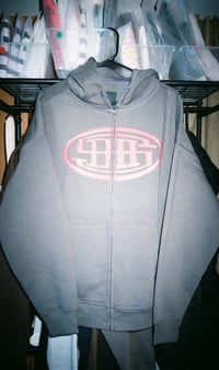 Image 2 of "Chrome SDH Logo" Zip- Up Hoodie [CHARCOAL]