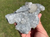 Image 4 of UV Calcite On Druzy Quartz Crystal Specimen #2205