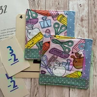 Image 2 of "School Supplies" Scrappy Quilted Coaster