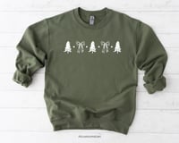 Image 1 of Trees and Bows Christmas Sweatshirt
