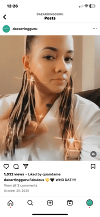 Image 2 of Who Dat Gold & Black Metallic Earrings (7-14 Business days)