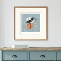 Image 4 of HAND DRAWN OYSTER CATCHER SEASIDE SIGNED ART PRINT