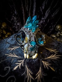 Image 1 of Blue Aura Quartz & Carborundum - Bobcat Skull
