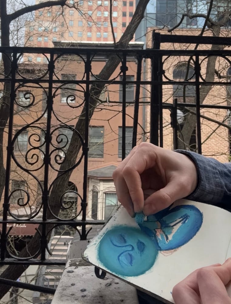 Image of moon girl 5x5 mini art print