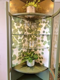 Image 6 of Mid Century Modern Luxury Corner Drinks Cabinet by Nathan Olive Green Vintage Cocktail Display