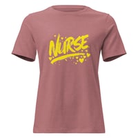 Image 6 of Women's Relaxed T-Shirt, Graffiti Style Nurse Tee