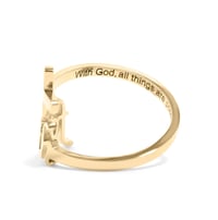 Image 3 of Matthew 19:26 Faith Ring | 18k Gold Plated Waterproof