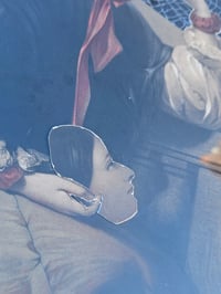 Image 3 of HUGE Victorian "faceless girl" with preserved web inside Victorian frame