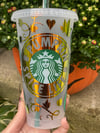 Gold Holographic Pumpkin Starbucks Tumbler 
