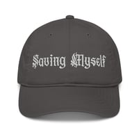 Image 2 of SAVING MYSELF White Embroidered Logo Organic Cotton Dad Hat (Unisex)