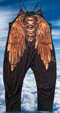 Image 1 of “OTHERWORLDS” CUSTOM BLEACH PAINTED OVERSIZED ROMPER LARGE
