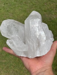 Image 2 of Natural Etched Faced Clear Quartz Points Cluster #2187