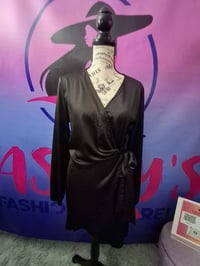 Image 1 of wrap me Black dress