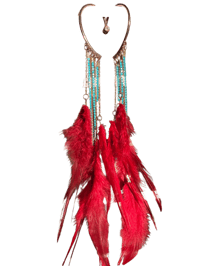 Image 1 of Water and fire feather cuff earrings 