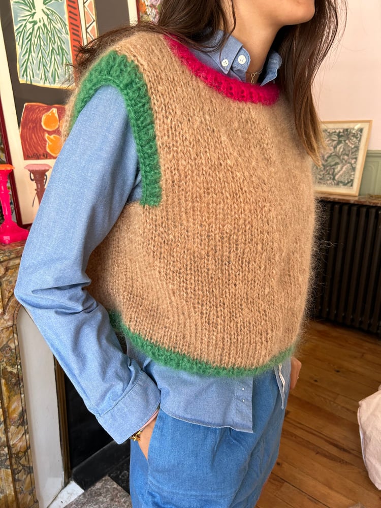Image of Pull en mohair tricoté à la main 