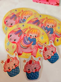 Image 4 of unicorn magic bookmark and holographic sticker