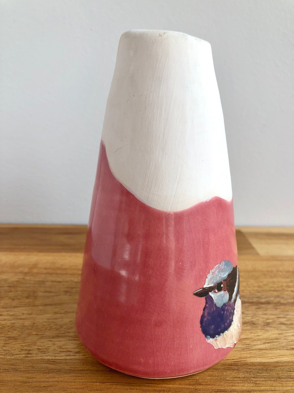 Pink Superb Fairywren Vase