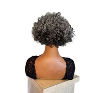 Image 2 of RIVA Gray and Black Curly Bob Wig with Voluminous Curls