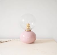 Image 1 of Lampe Ceramique rose & verre