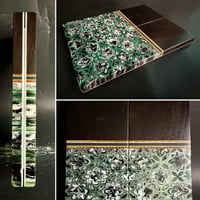 Image 1 of African Blackwood & Green @Kaoticartworks Resin Segmented Knife Scales