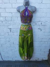 Image 1 of Sula slouch maxi skirt with pockets apple green 