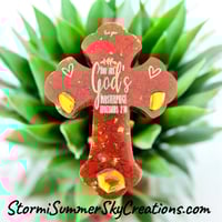 Image 2 of Red/Gold Cross Prayer/Trinket Box