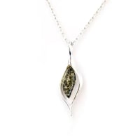 Image 1 of Green Amber Droplet Necklace