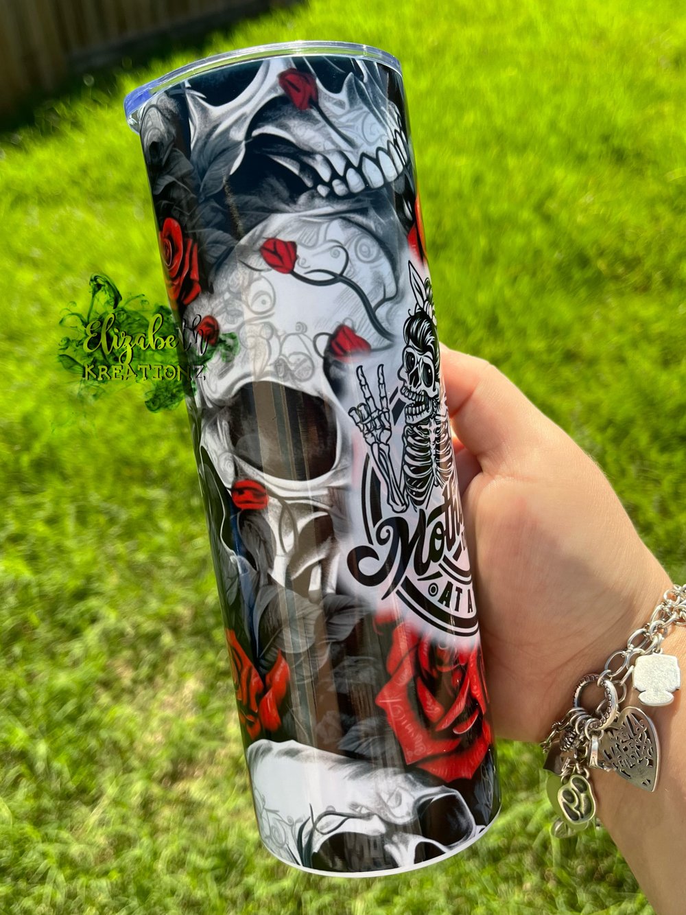 Motherhood Skull Rose Tumbler