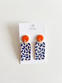 Paire de boucles d’oreilles céramique TOTEM RECTANGULA GM orange