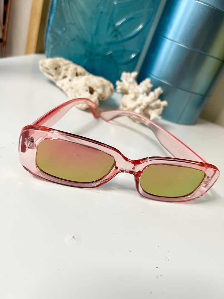 Image of Translucent Rectangle Sunglasses 