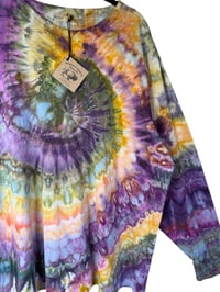 Image 5 of XXL Unisex Adult Soft Long Sleeve Tee in Earthy Spiral Ice Dye