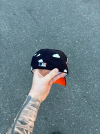 Image 3 of ORANGE BRIM NAVY PARTLY CLOUDY SAN DIEGO PADRES CUSTOM FITTED CAP