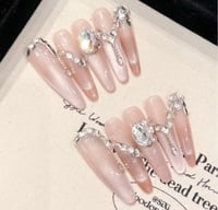 Image 1 of 10pcs Long Ballerina Almond False Nail Tips Handmade