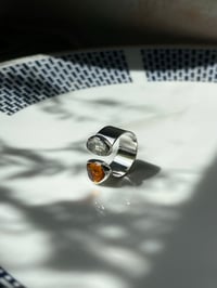 Image 4 of Ring mit grünem Amethyst und Bernstein