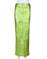 Image 2 of Metallic green pencil skirt