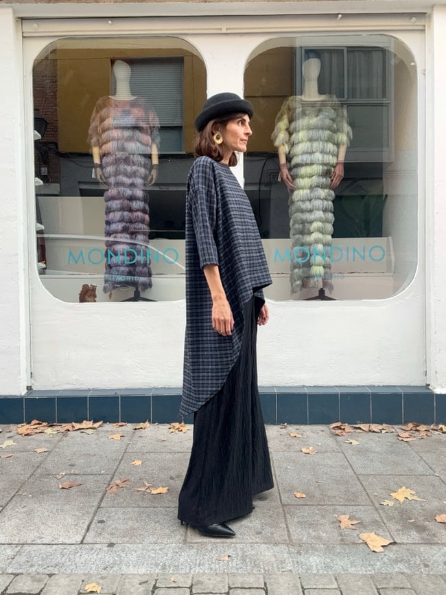 AMAZONA KAFTAN IN GREY CHECKS 