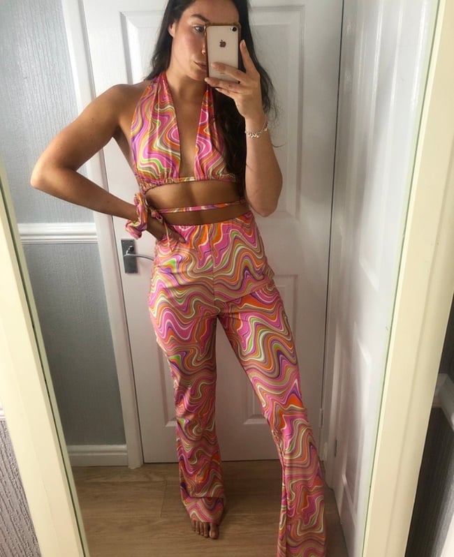 multiple prints* funky flared trousers