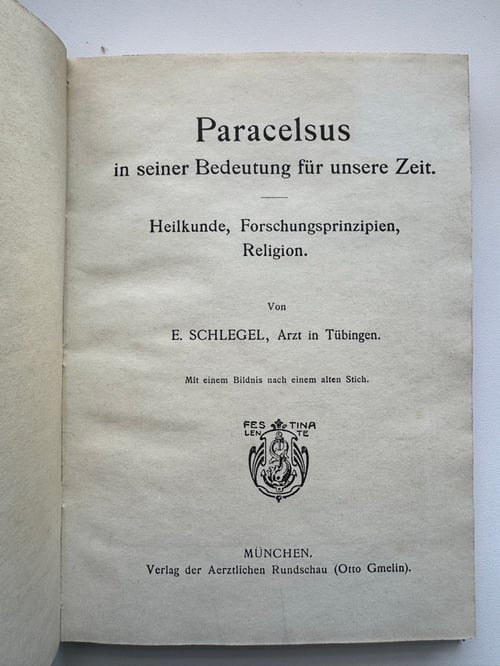 Image of Schlegel: Paracelsus (binded photocopy)