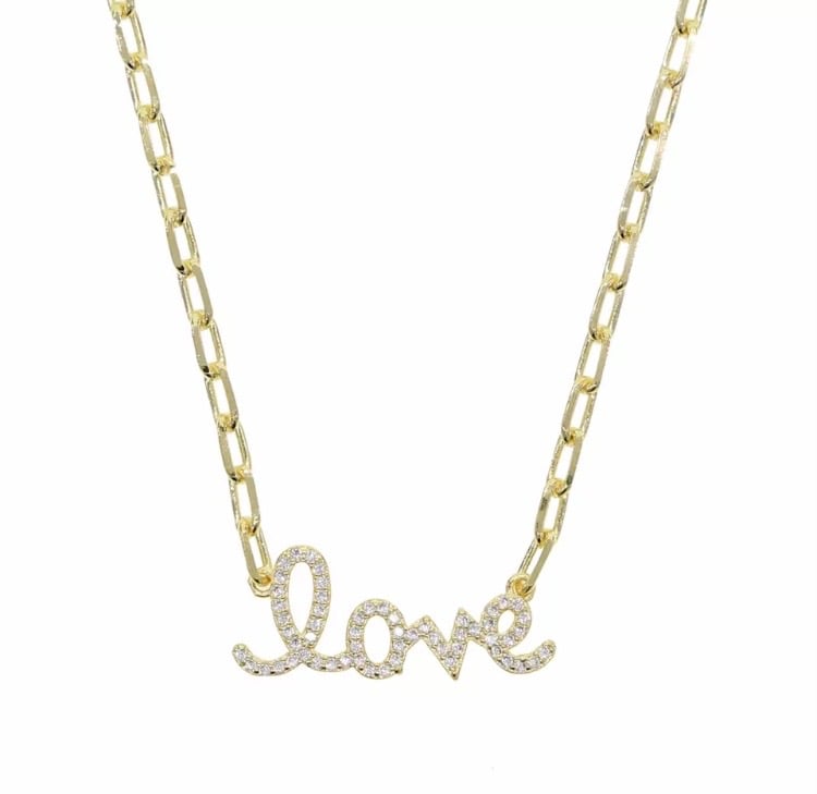 Image of Love Pendant Chain Necklace