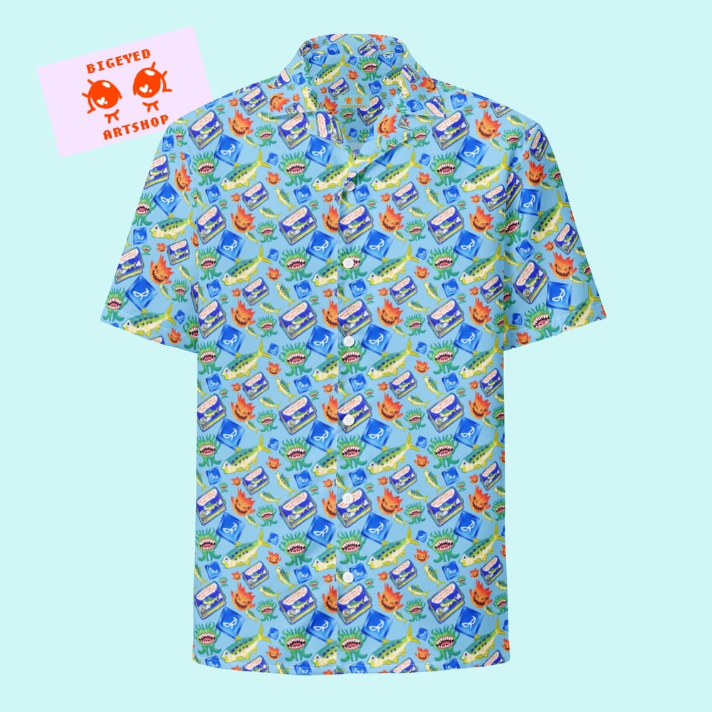 Image of Canned Blue Mage Button Up Shirt (FFXIV)