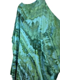 Image 8 of 2X PLUS Long Woven Kimono in Verdant Watercolor Ice Dye