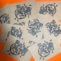 Image 3 of Dome Bone Linocut Print