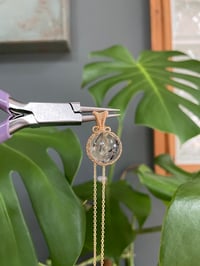 Image 4 of Gold Black Rutile Sphere Crystal Necklace