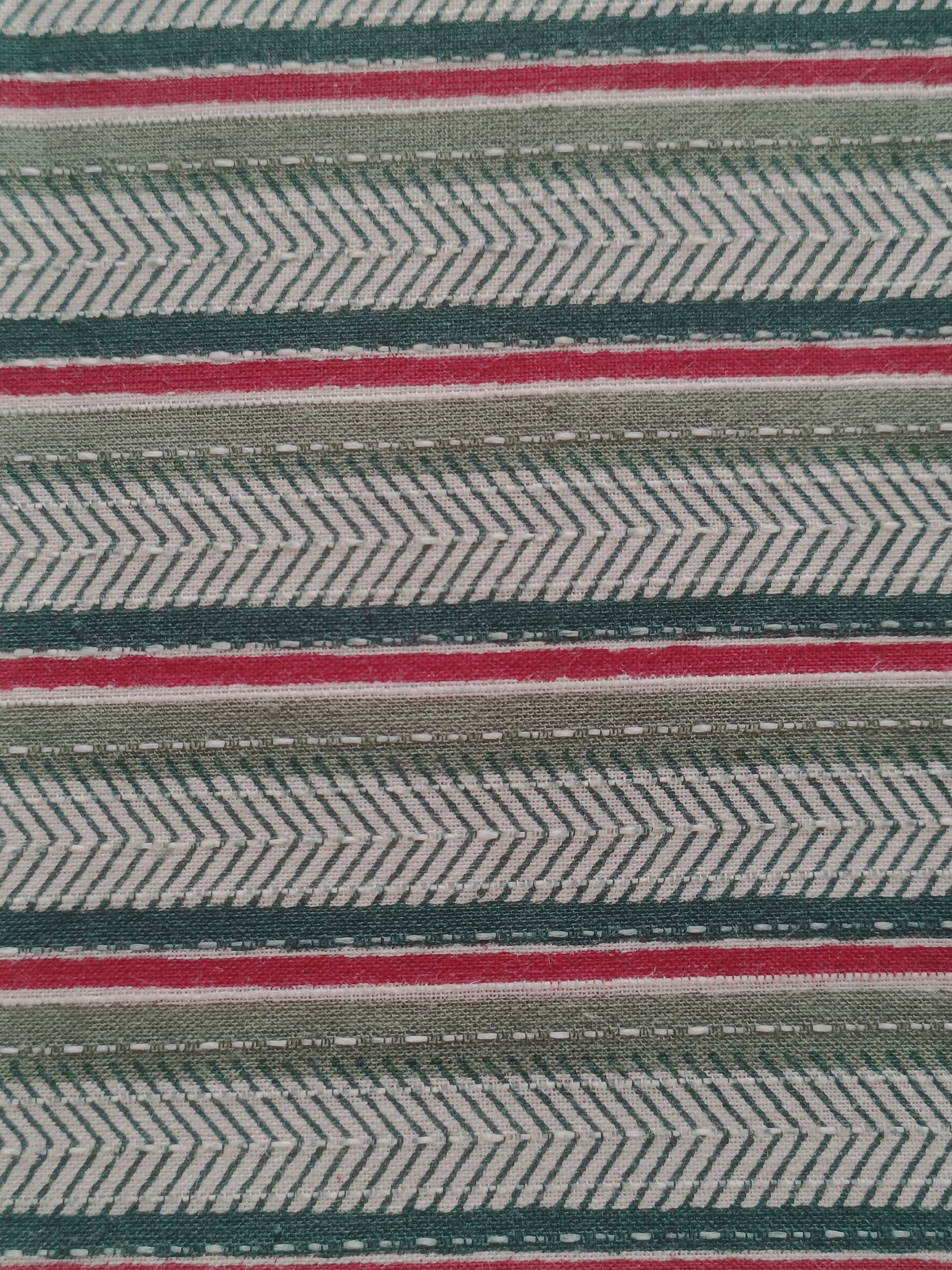 Image of Kantha coton rayures vertes 