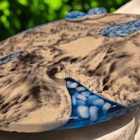 Image 2 of Handmade Art Stone & Resin Serving Board -36 cm (14 in) | Unique Italian Pebble Inlays | 