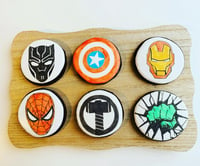 Image 1 of Avengers themed set of 6 biscuits 