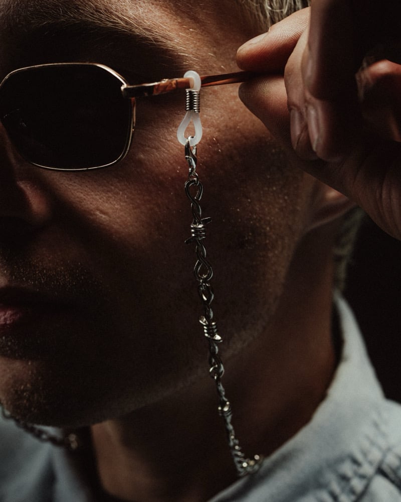 Image of silver barbed wire