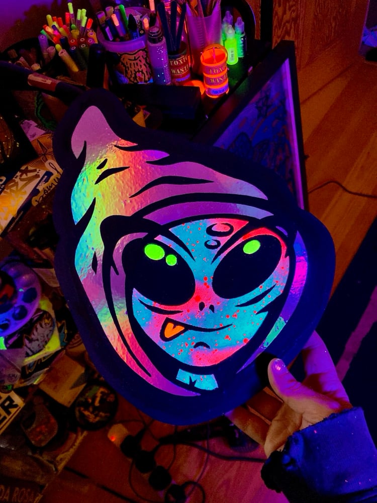 Image of 👽 HOODED AL WOODCUT 6 👽