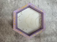 Image 2 of Purple and Gold Glitter Celestial Hexagon Dice Tray